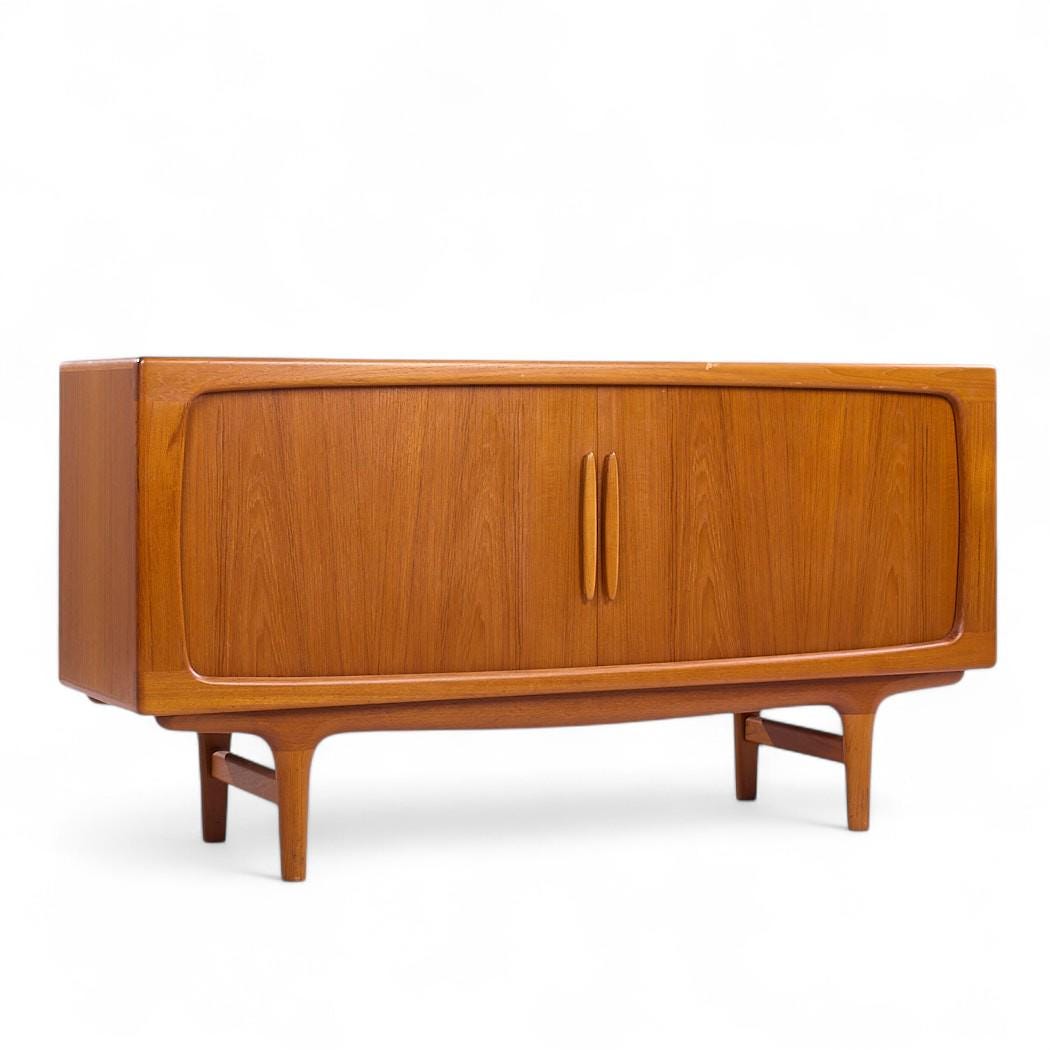 Silkeborg Møbler Mid Century Danish Teak Tambour Door Credenza - mcm 