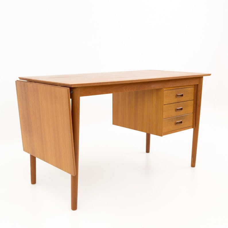 Arne Vodder Mid Century Modern Danish Teak Drop Leaf Desk Mcm