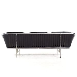 George Nelson for Herman Miller Mid Century Leather and Chrome Sling Sofa mcm image 7