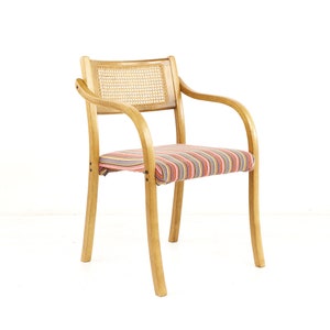 Thonet Style Mid Century Rattan and Bentwood Arm Chairs Set of 4 mcm image 4