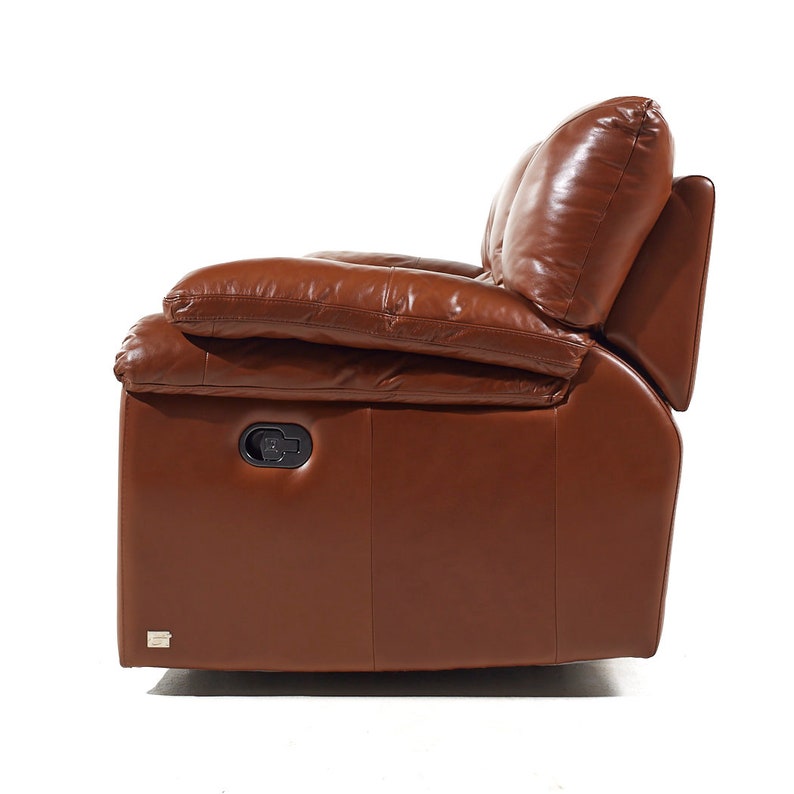 Natuzzi Style Brown Leather Modular Reclining Sofa image 5