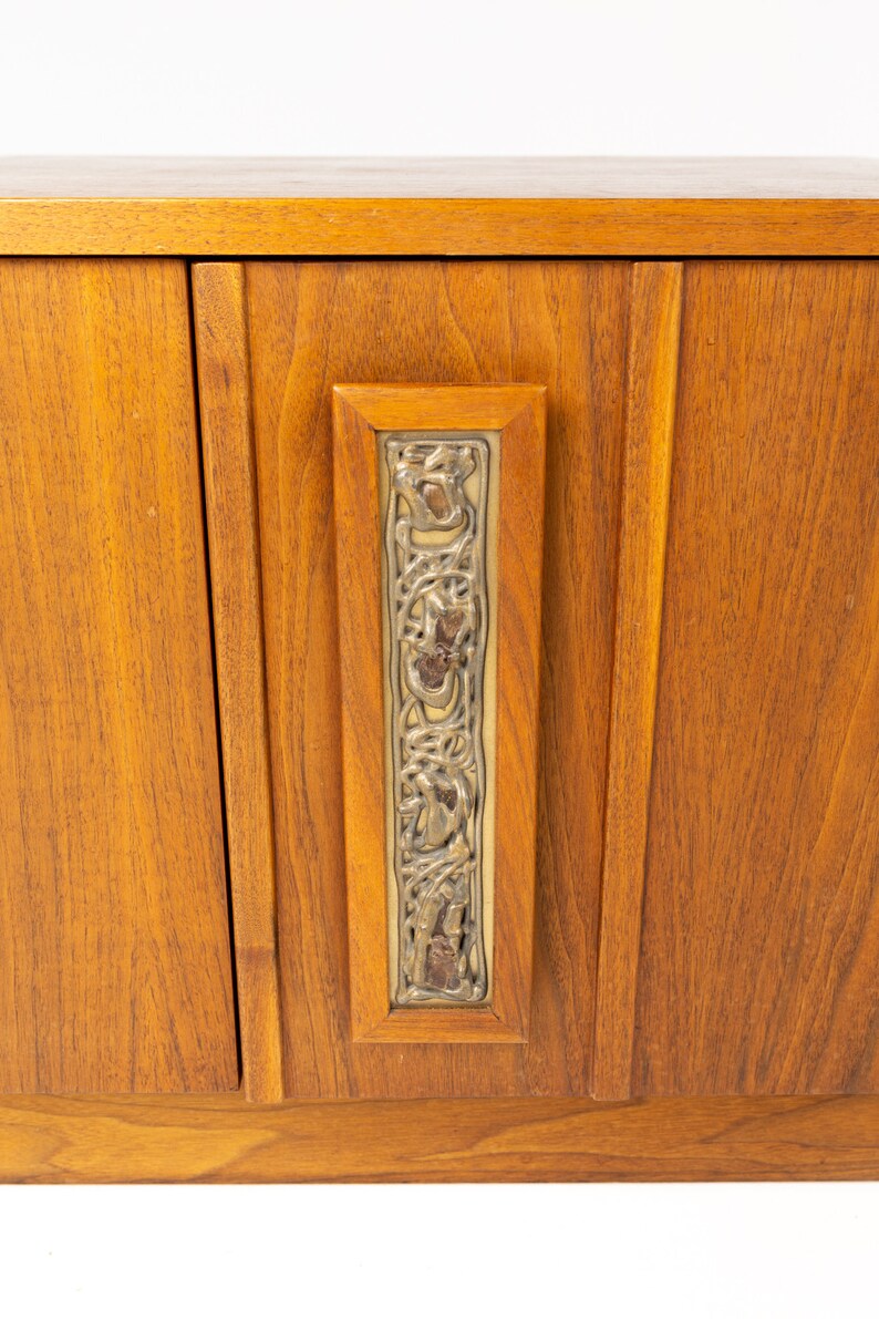 John Keal for Brown Saltman Mid Century Plinth Base 2 Door Cabinet mcm image 8