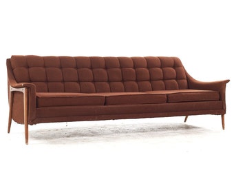 Kroehler Avant Mid Century Walnut Sofa - mcm