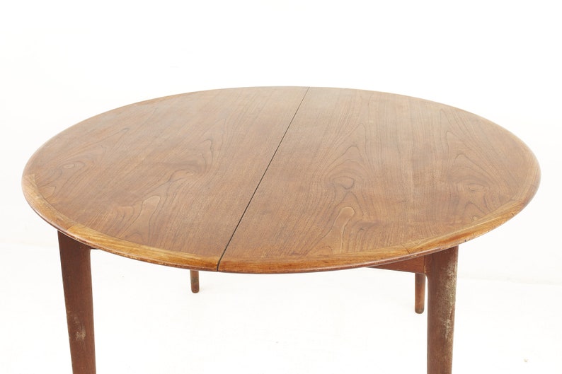 Uldum Mobelfabrik Style Mid Century Danish Teak Round Dining Table mcm image 3