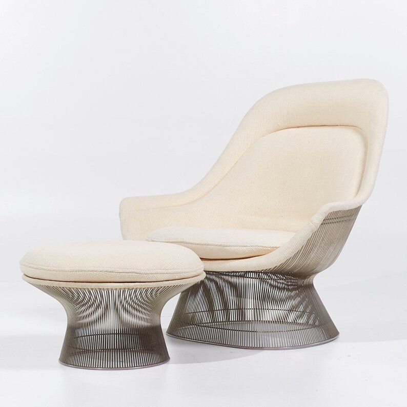 Warren Platner for Knoll Mid Century Easy Lounge Chair and Ottoman mcm image 3