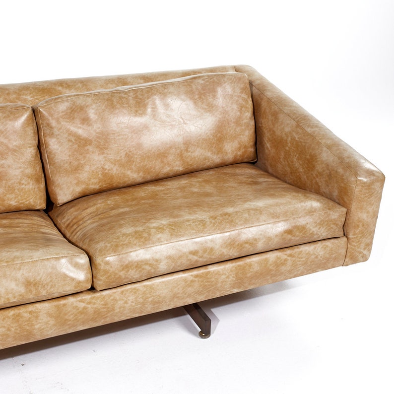 Metropolitan Mid Century Bronze Base Sofa mcm image 9