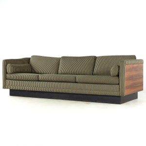 Milo Baughman Style Mid Century Rosewood Case Sofa mcm image 3