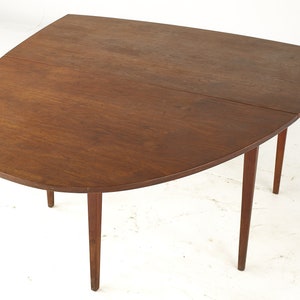 Jack Cartwright for Founders Mid Century Walnut Drop Leaf Dining Table mcm image 8