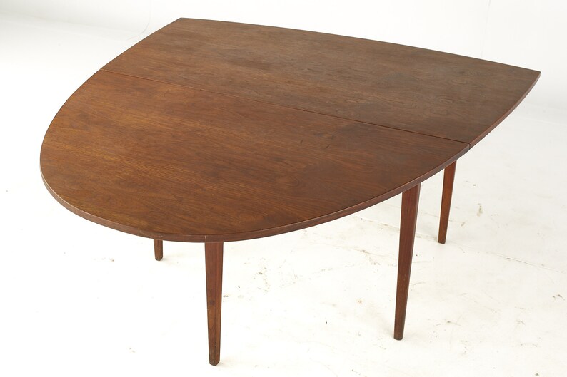 Jack Cartwright for Founders Mid Century Walnut Drop Leaf Dining Table mcm image 8
