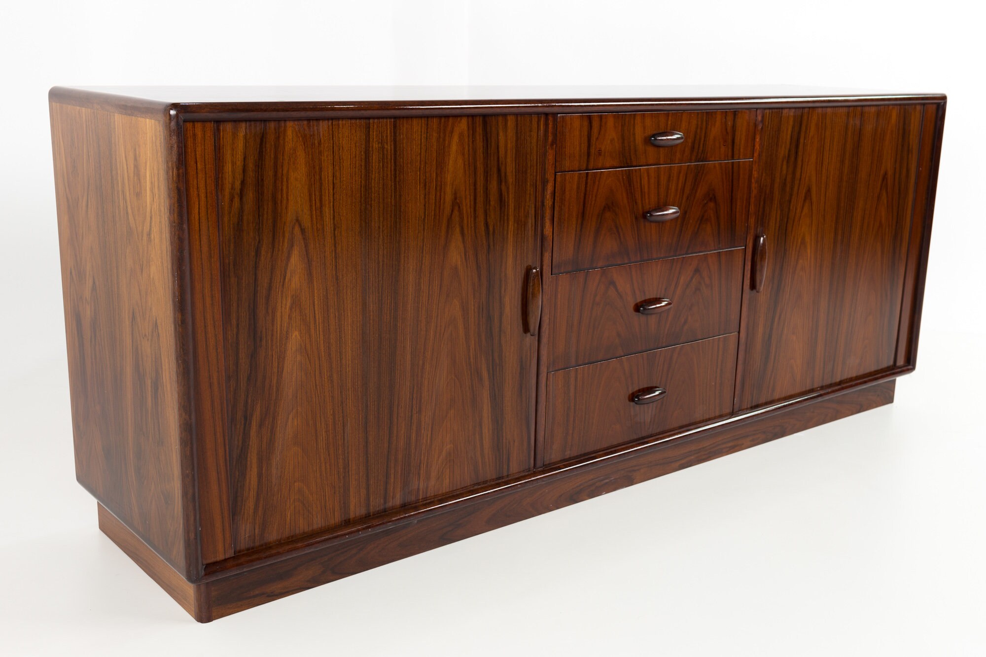 Dyrlund Rosewood Tambour Door Mid Century Lowboy Dresser Mcm Etsy