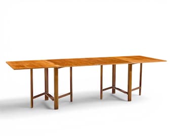 Bruno Mathsson Style Maria Mid Century Danish Teak Expanding Dining Table - mcm