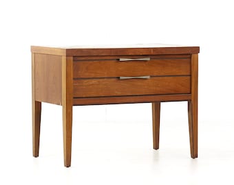 Lane Bowtie Tuxedo Mid Century Walnut Nightstand - mcm