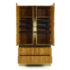 Milo Baughman for Thayer Coggin Mid Century Rosewood and Brass Armoire mcm image 6