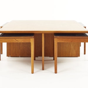 Kipp Stewart for Drexel Declaration Mid Century Black Laminate and Walnut Nesting Table Set mcm image 5