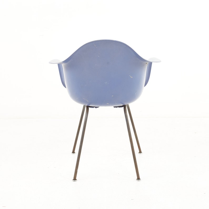 Eames for Herman Miller Mid Century Blue Fiberglass Shell Chair mcm image 7