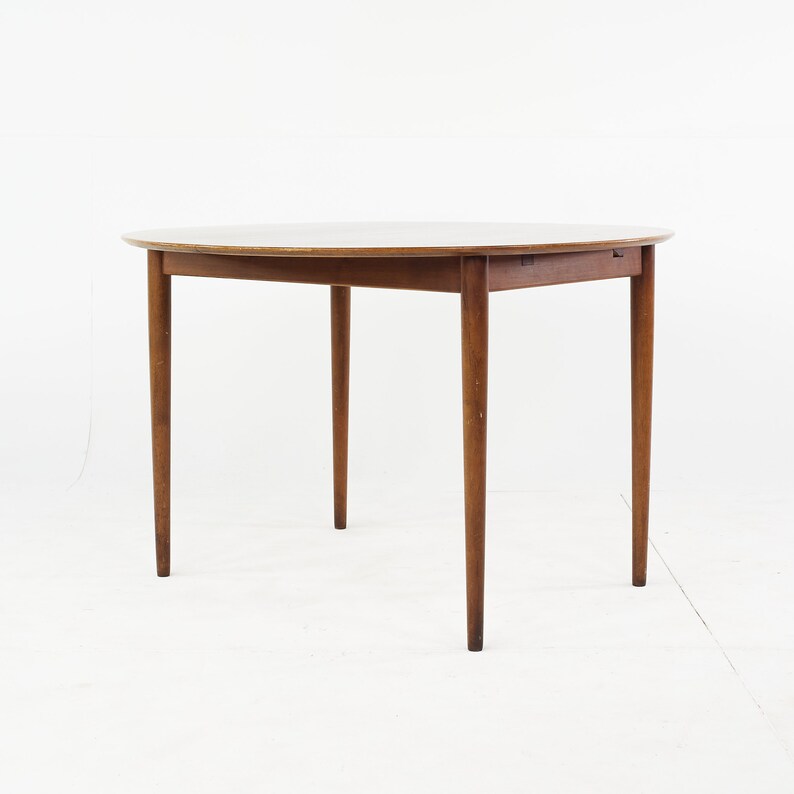 Kurt Ostervig Mid Century Teak Expanding Round Dining Table mcm image 3