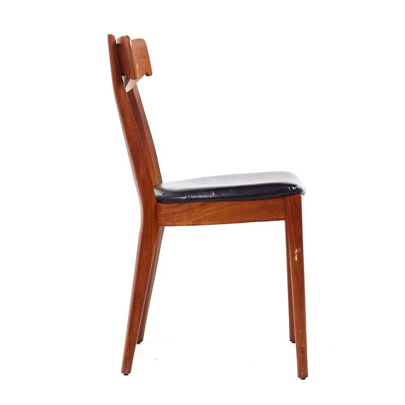 Kipp Stewart for Drexel Declaration Mid Century Walnut Dining Chairs Set of 8 mcm image 4