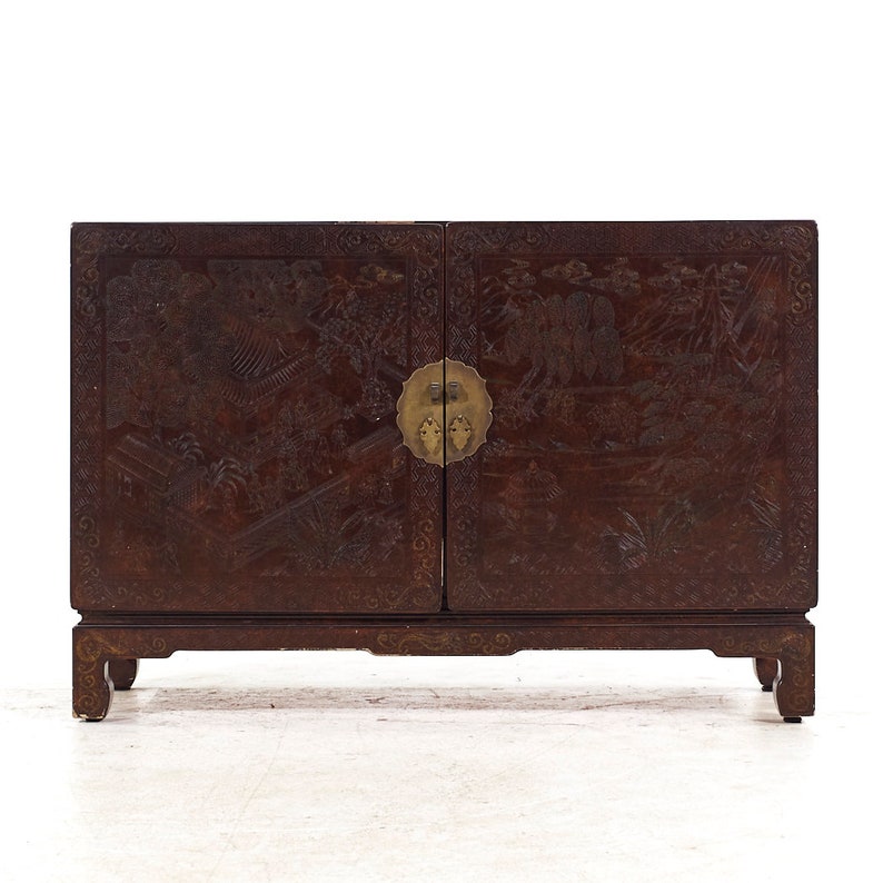 Mario Buatta for John Widdicomb Mid Century Chinoiserie Credenza mcm image 2