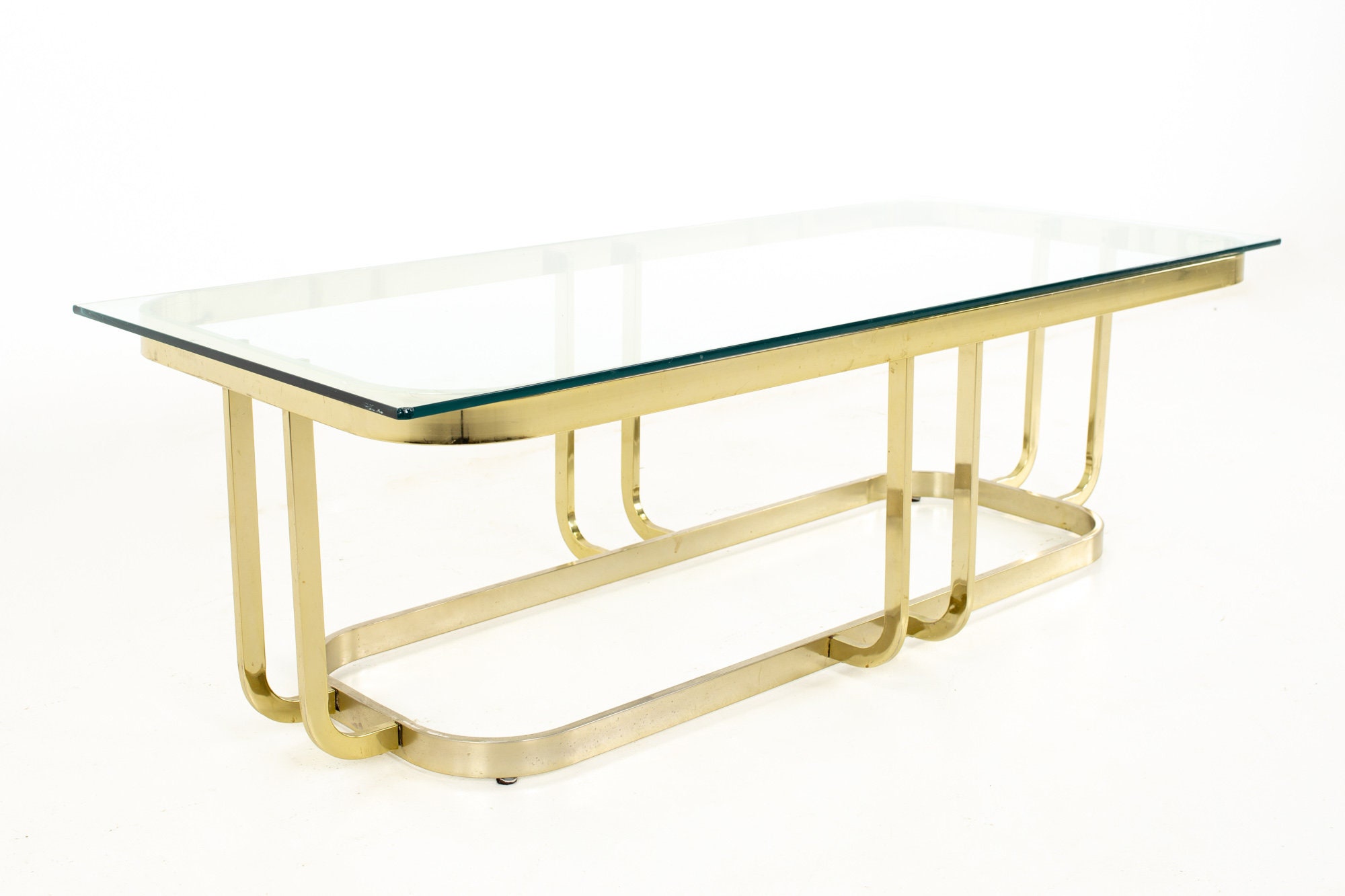 Milo baughman brass coffee table online