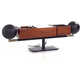 Clairtone Project G2 Mid Century Rosewood and Chrome Stereo Turntable - mcm