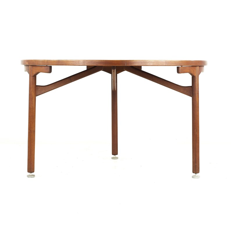 Jens Risom Mid Century Dining Table Walnut with 3 Legs mcm image 4