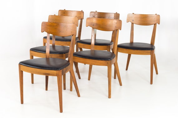 Italian Style Kipp Stewart For Drexel Declarations Mid Century Walnut Dining Chairs Set Of 6 Mcm