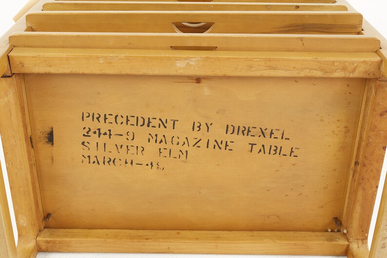 Edward Wormley for Drexel Precedent Mid Century Elm Magazine Library Table mcm image 10