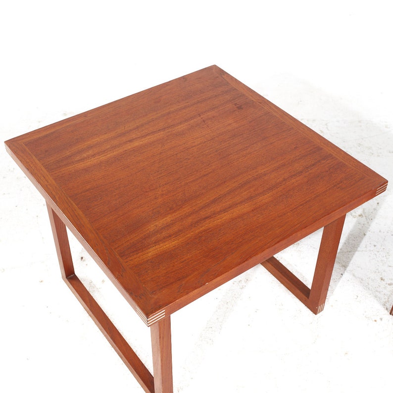 Rud Thygesen for Heltborg Møbler Mid Century Danish Teak Side Tables Pair mcm image 6