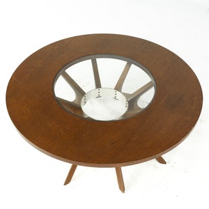 Broyhill Brasilia Mid Century Walnut Cathedral Coffee Table mcm image 8