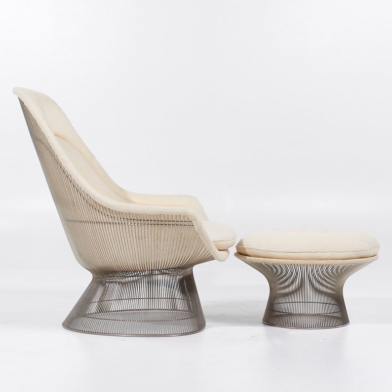 Warren Platner for Knoll Mid Century Easy Lounge Chair and Ottoman mcm image 4