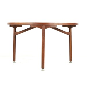 Jens Risom Mid Century Dining Table Walnut with 3 Legs mcm image 5