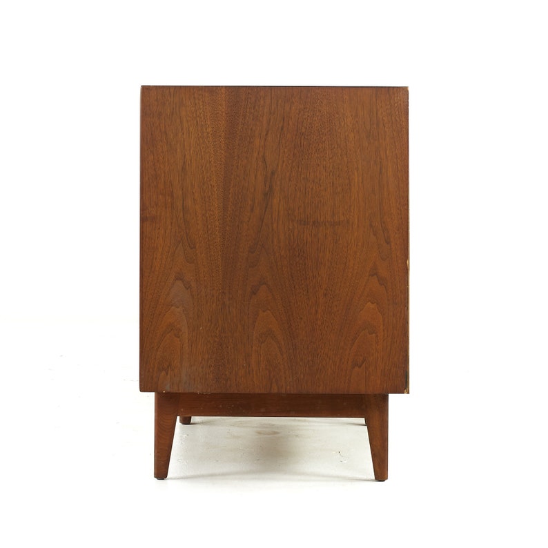 Jens Risom Mid Century Walnut 2-Piece Stereo Console mcm image 5