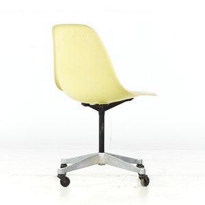 Charles and Ray Eames for Herman Miller Mid Century Fiberglass Wheeled Shell Chair mcm image 8
