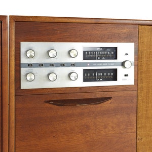 Jens Risom Mid Century Walnut 2-Piece Stereo Console mcm image 9