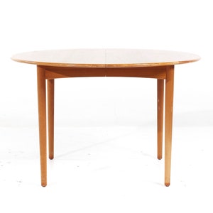 William Watting Style Mid Century Danish Teak Expanding Dining Table with 2 Leaves mcm image 2