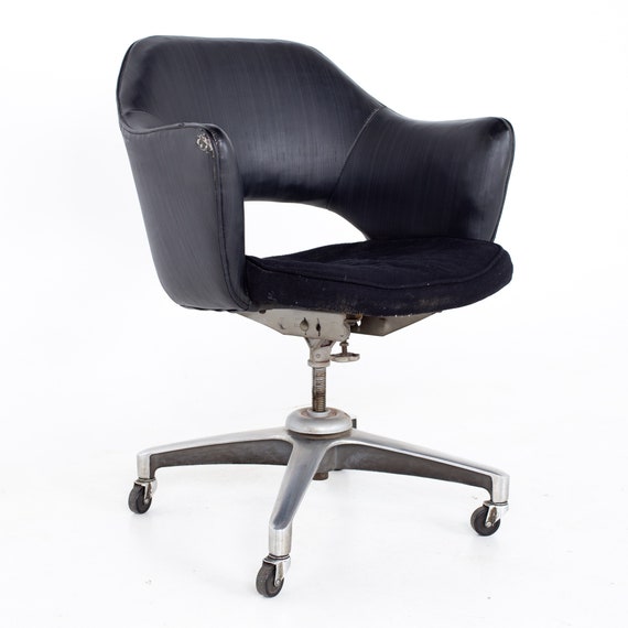 Saarinen Style Mid Century Wheeled Desk Chair Mcm Etsy Ireland