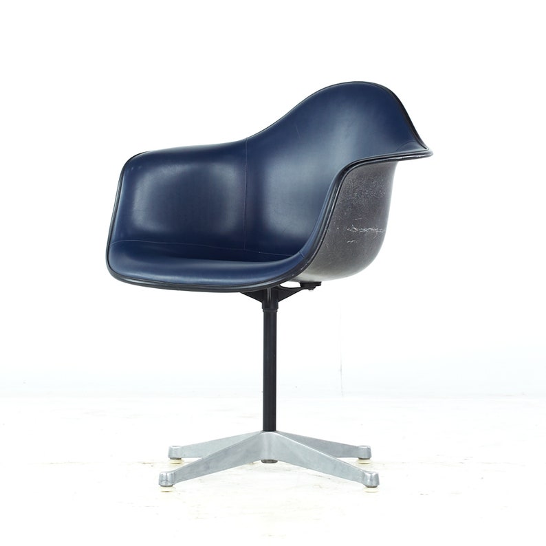 Charles Eames for Herman Miller Mid Century Upholstered Shell Office Chair mcm image 3