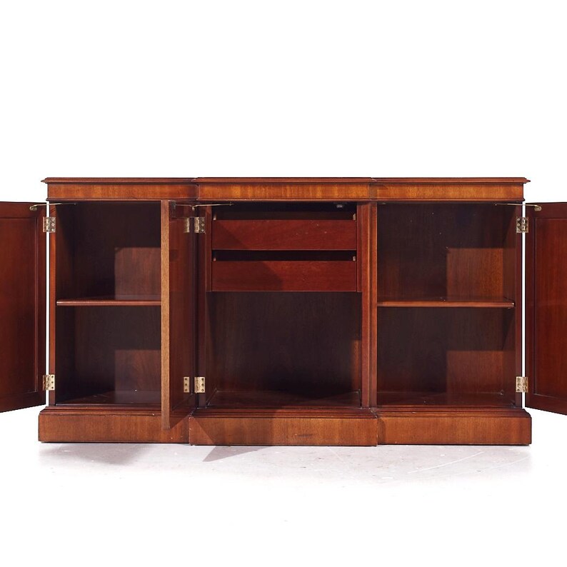 Kindel Furniture Mahogany Breakfront China Mcm Etsy