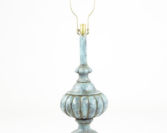 Mid Century Blue Ceramic Table Lamp - mcm