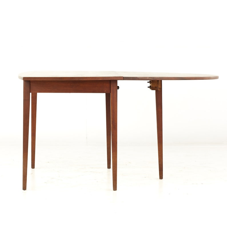 Jack Cartwright for Founders Mid Century Walnut Drop Leaf Dining Table mcm image 6