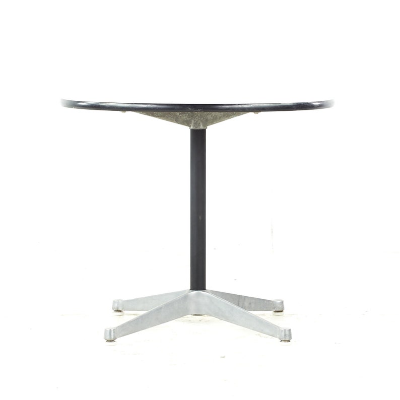 Eames for Herman Miller Mid Century Round White Laminate Side Table mcm image 6