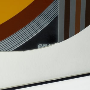 Greg Copeland Mid Century Abstract Circular Framed Mirror Wall Art mcm image 4