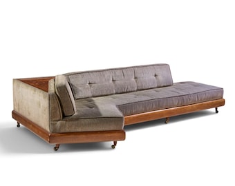 Adrian Pearsall for Craft Associates 2300-S Mid Century Walnut Boomerang Sofa - mcm