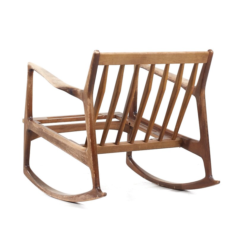 Kofod Larsen pour Selig Chaise longue à bascule en noyer danois du milieu du siècle mcm image 6