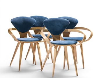 Norman Cherner for Plycraft Mid Century Pretzel Dining Chairs - Set of 4 - mcm