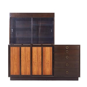 Harvey Probber Mid Century Rosewood and Mahogany Credenza and Hutch - mcm