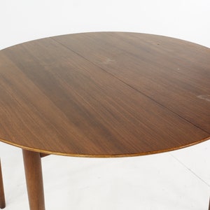 Kurt Ostervig Mid Century Teak Expanding Round Dining Table mcm image 5