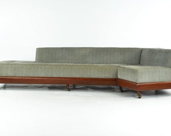Adrian Pearsall for Craft Associates Mid Century 2300-S Walnut Boomerang Sofa - mcm