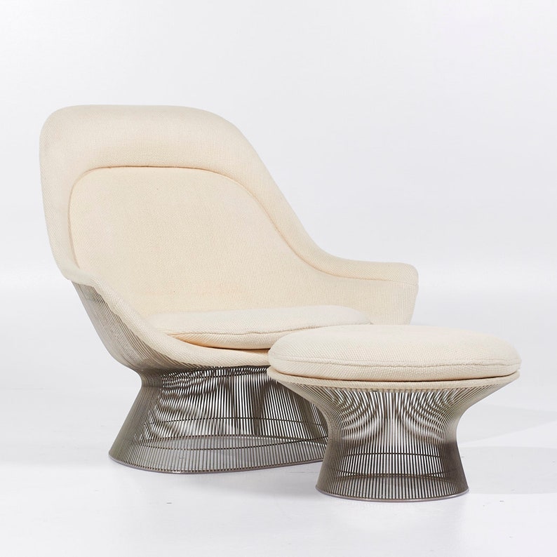Warren Platner for Knoll Mid Century Easy Lounge Chair and Ottoman mcm image 1