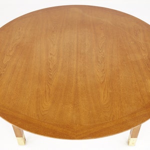 Founders Furniture Company Mid Century Walnut and Brass Round Coffee Table mcm image 5